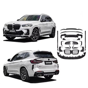 YICKU nouveauté pour BMW <span class=keywords><strong>X3</strong></span> G01 X3M G08 LCI <span class=keywords><strong>2023</strong></span> + mise à niveau SOOQOO Style sec en Fiber de carbone Kit de carrosserie avant lèvre arrière grille de diffuseur - Product Image 1