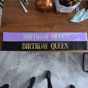 Banda de Feliz Cumpleaños para Niña, Diseño de Reina, con Letras Decoradas con Lentejuelas, para Bodas, Sorpresas, Fiestas, Regalos Divertidos para Mujeres - Product Image 4
