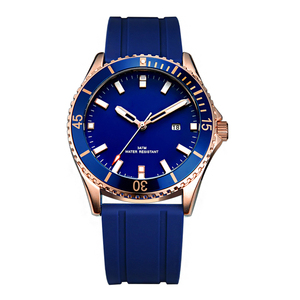 Reloj de Cuarzo de Lujo para Hombre MEDEO, Correa de Silicona y Acero Inoxidable, Escala con Números Romanos, Resistente al Agua 30m, Manecillas Luminosas - Product Image 2
