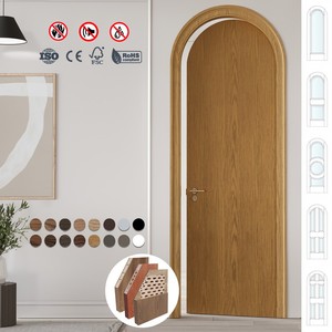Puertas Interiores Modernas de una Sola Puerta con Diseño Redondeado, de Madera Sólida e Impermeables para Apartamentos y Casas de Campo - Product Image 5