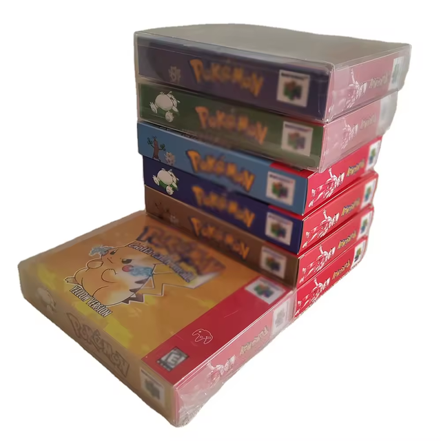 Version Retro NTSC/USA Pokem0n Blue/crystal/red/silver/yellow/green/gold Game Cartridge with Box for N 64 No Manual