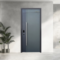 Porte d'entrée extérieure en acier de sécurité personnalisée, pare-feu et pare-balles, pour appartement