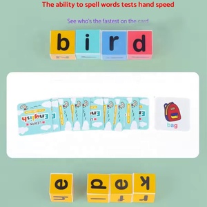 เกมสะกดคำภาษาอังกฤษสำหรับเด็กเล็ก ฝึกการเรียนรู้ตัวอักษร การจับคู่คำศัพท์ ของเล่นกิจกรรมการสะกดคำ ชุดตัวอักษรบล็อกแบบมอนเตสซอรี่ - Product Image 5