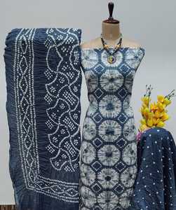 Tamaño perfecto y ajuste Bandhani patrón diseño tradicional Real Digital Chinon seda pakistaní Salwar traje con Dupatta Set - Product Image 4