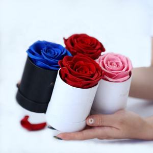 ดอกกุหลาบจริงสัมผัสเหมือนจริงในกล่องทรงกลม/สี่เหลี่ยม ของขวัญสุดหรู ดอกไม้คงสภาพธรรมชาติสำหรับงานแต่งงาน - Product Image 4
