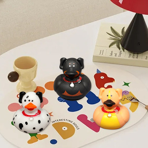 Toptan özel bebek hayvan köpek şekiller oyuncaklar banyo ördek vinil yüzen ördek lastik ördek - Product Image 2