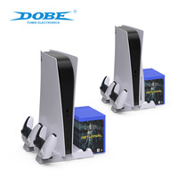 Base de charge et de refroidissement multifonctionnelle TP5-3537B avec support de stockage de disques pour console PS5 Slim/PS5, station d'accueil de charge