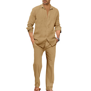 <span class=keywords><strong>Pantaloni</strong></span> <span class=keywords><strong>da</strong></span> <span class=keywords><strong>uomo</strong></span> <span class=keywords><strong>di</strong></span> alta qualità <span class=keywords><strong>da</strong></span> donna in cotone e <span class=keywords><strong>lino</strong></span> completo tinta unita semplice oversize <span class=keywords><strong>da</strong></span> spiaggia Casual 2 pezzi per <span class=keywords><strong>uomo</strong></span> - Product Image 2