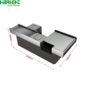 Mostrador de Caja Moderno para Comercio Minorista, Mostrador de Punto de Venta con Estantes de Exhibición y Canasta para Supermercados y Tiendas - Product Image 2