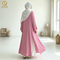 dames mode intérieur ouvert 2 pièces ensemble à manches longues dubaï turquie Ramadan abaya musulman longue robe pour les femmes