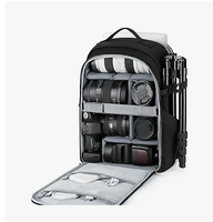Sac pour appareil photo DSLR SLR Petit sac à dos pour appareil photo Convient aux sacs à dos antivol pour ordinateur portable 13 pouces avec housse de pluie Support de trépied