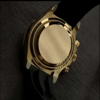 Montre mécanique automatique dorée de luxe pour homme - Modèle chronographe - Bracelet en caoutchouc - Verre saphir - Montre de sport lumineuse