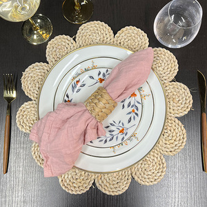 Manteles individuales de ratán para boda, mesa de comedor, cargador, paltes, vajilla, jacinto de agua, platos de cena para fiesta en casa, boda - Product Image 3