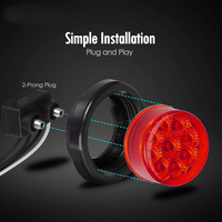 Feux de gabarit latéraux 9LED ronds de 2 pouces pour véhicules automobiles Feux de gabarit Camion Remorque RV Lampe d'identification IP65 étanche