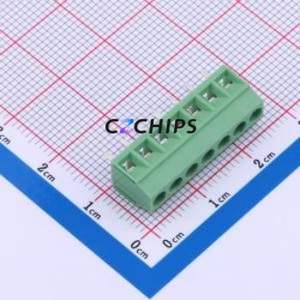 DB125-3.5-7P-GN-S Screw Terminal Block Through hole Component (THT),P=3.5mm Connector 1x7P 3.5mm Green Through Hole - Product Image 1