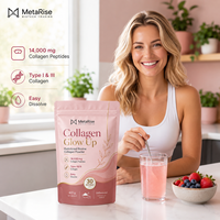 Poudre de Collagène Certifiée Halal pour Adultes, Vente en Gros OEM, Mélange Marin et Bovin Hydrolysé avec Vitamine C pour l'Éclat de la Peau et la Croissance des Cheveux