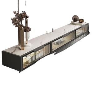 Muebles de sala de estar Soporte de exhibición de <span class=keywords><strong>TV</strong></span> acanalado Soporte de <span class=keywords><strong>TV</strong></span> flotante <span class=keywords><strong>LED</strong></span> <span class=keywords><strong>Estantes</strong></span> de <span class=keywords><strong>TV</strong></span> colgantes montados en la pared modernos - Product Image 2