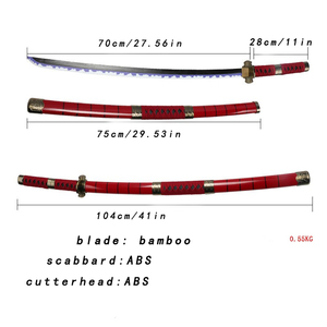 Espada de Madera Sandai Kitetsu de Luffy y <span class=keywords><strong>Zoro</strong></span> con Diseño Original para <span class=keywords><strong>Cosplay</strong></span> de Anime - Product Image 5