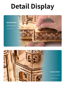 Puzzle 3D en bois Taj Mahal à faire soi-même, jouet éducatif décoratif pour enfants et adultes, ornement de bureau en bois de haute qualité - Product Image 6