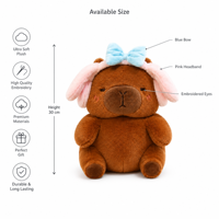 Bersiul kustom bordir Super lembut earphone mewah headphone Capybara boneka mewah dekorasi Sofa rumah penghilang stres