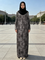 Nouvelle Collection 2026 : Abaya Modeste en Polyester Écologique de Qualité Supérieure, Style Exquis, Longueur Cheville, pour Femmes Musulmanes, Printemps-Été, Modèle Ethnique (ODM)