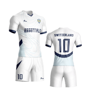 ชุดฟุตบอลผ้าโพลีเอสเตอร์พิมพ์ลายแบบถ่ายเทความร้อนระบายอากาศแห้งเร็วสำหรับฤดูร้อน - Product Image 1