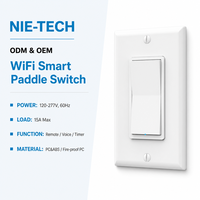 Interrupteur intelligent Wi-Fi mural 3 voies, norme américaine, compatible SmartLife, SmartThings, Alexa, Google Home - Design rétro