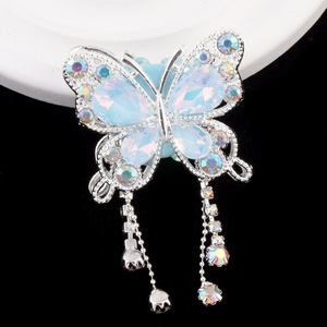 Cuentas creativas de diamantes de imitación con purpurina, abalorios de pluma con borlas de mariposa, cuentas sueltas para accesorios <span class=keywords><strong>DIY</strong></span>, componentes de hallazgos de joyería - Product Image 4