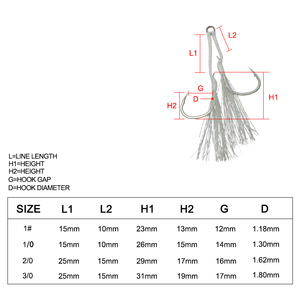 Hameçon d'assistance en acier à haute teneur en carbone Jk Fishing <span class=keywords><strong>TJH</strong></span> avec ardillon pour jig lent pour la pêche à la carpe en mer/océan - Product Image 3