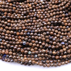 Great Gems Natural Australian Boulder <b>Opal</b> Faceted 3mm 4mm Ball Beads 15.5" Strand Casual Unisex Anniversary & Wedding <b>Necklace</b> - Product Image 1