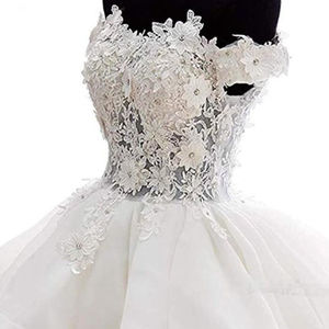 Kadın off-the-omuz organze Homecoming elbise genç resmi dantel aplike kokteyl parti kıyafeti abiye - Product Image 3