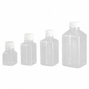 Clear Plastic Chemical Lab Storage Liquid Culture Square Media Bottle