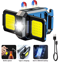 Mini Linterna de Trabajo COB Multifuncional con Llavero, Magnética, Plegable, con Soporte de Gancho, Recargable, Portátil, de Bolsillo, para Reparaciones de Garaje