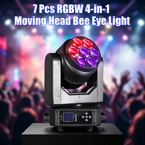 Mini Cabeza Móvil LED RGBW 4 en 1 de 7x30W con Zoom, Efecto Ojo de Abeja, DMX512, para DJ, Discoteca, <span class=keywords><strong>Club</strong></span>, Bar, KTV, Fiesta, Espectáculo, DMX Pro - Product Image 2