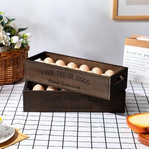 Wooden Egg Storage Box Solid Wood Farm Fresh Eggs Tray Stackable <b>Kitchen</b> Egg Rack Retro Design Freshness Preservation - Product Image 4