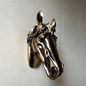 Scultura da Parete a Grandezza Naturale (60 cm) a Forma di Testa di <span class=keywords><strong>Cavallo</strong></span> in Resina FRP, Decorazione Murale Animale per Club Equestri, Bar, Hotel e Aree Commerciali - Product Image 5