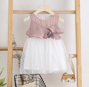 Sitios Web de Compras en Línea, Ropa de Verano para Bebés y Niñas, Vestidos de Princesa sin Mangas con Apliques de Lino y Tutú - Product Image 1