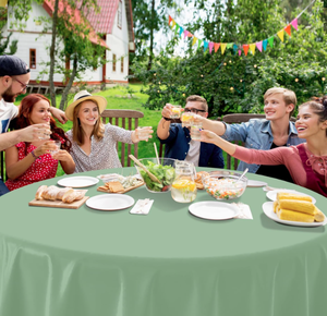 Nappe ronde en velours <span class=keywords><strong>vert</strong></span> sauge de 120 pouces, luxe, banquet, mariage, fête, longueur au sol - Product Image 6