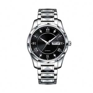 Montres mécaniques en or Moissanite en gros pour hommes, montres automatiques avec date, montre-bracelet lumineuse, montre étanche - Product Image 4