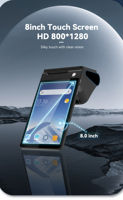 Android 14,0 Pantalla dual 8 pulgadas 3GB + 16GB/32GB Terminal Pos de mano con impresora de 58mm Z150 Nfc Epos Terminal de máquina