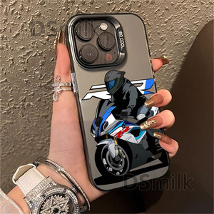 Funda para teléfono móvil para iPhone15 14 13Promax New Motorcycle Rider para Apple 16Promax Laser Color Silver Funda protectora - Product Image 2