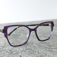 Montures de lunettes optiques en acétate violet, style œil de chat, monture complète, légères, pour adultes, pour un usage quotidien