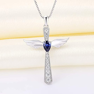 Collana con ciondolo a forma di ala d'angelo per donna, gioielli semplici e alla moda, regalo per l'uso quotidiano - Product Image 2