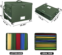 YIHUAXING Caja de almacenamiento de archivos rodantes portátil Organizador de documentos ignífugo Cerradura Colgante plegable Carpeta legal Estuche Productos de archivo