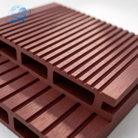 Planche de terrasse en WPC creuse 140x25mm, revêtement de sol composite bois-plastique pour jardin, patio, terrasse