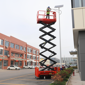 Plataforma elevadora hidráulica de tracción Elevador de cuatro ruedas Vehículo de trabajo aéreo Elevador de tijera móvil - Product Image 1
