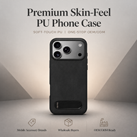 Étui de téléphone personnalisé en cuir PU, toucher doux, support métallique pliable, coque antichoc pour iPhone séries 17 et 18