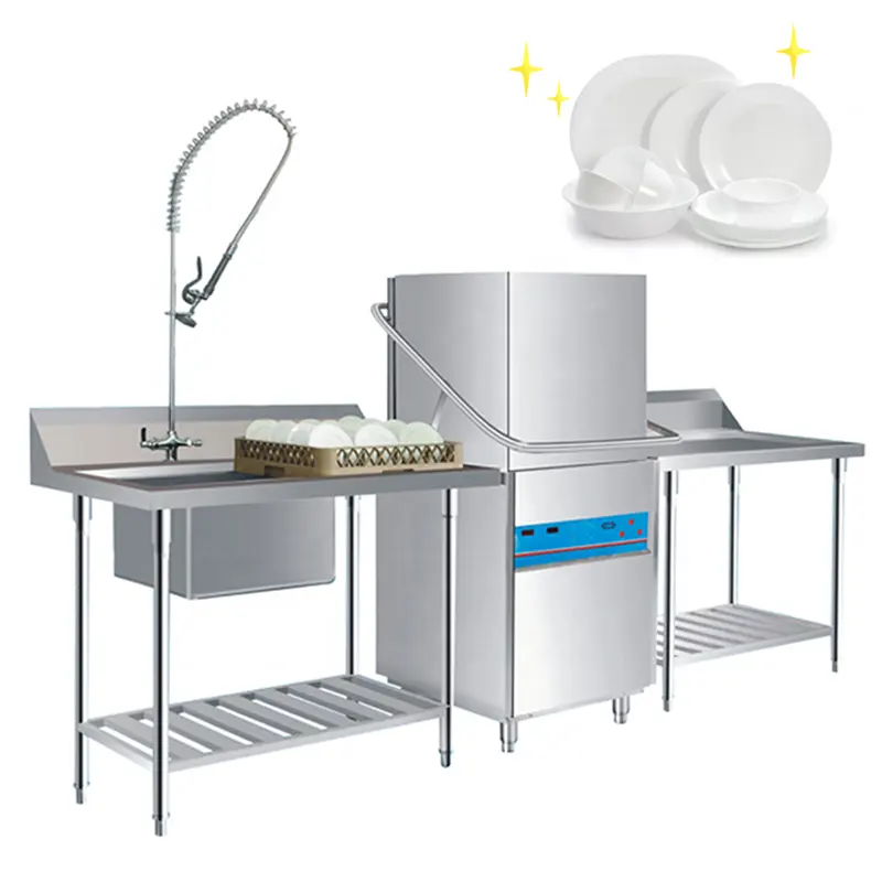 เครื่องล้างจานร้านอาหาร Smart Kitchen Hood Type เครื่องล้างจานเชิงพาณิชย์