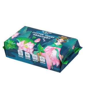 Multipack de serviettes jetables carrées imprimées, ultra douces en coton, pour le démaquillage, épaisses pour un soin efficace de la peau - Product Image 3