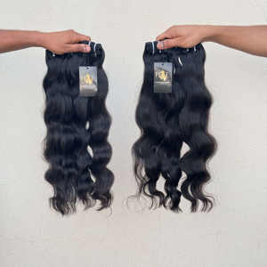 Extensiones de cabello humano virgen sin procesar de templo indio del sur de la India, visón natural con todas las texturas - Product Image 1